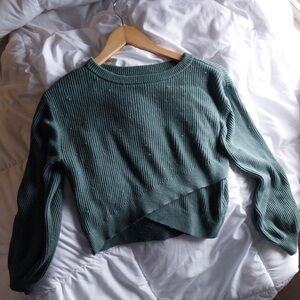 Lululemon Green Cropped Ribbed Knit Sweater Size 4